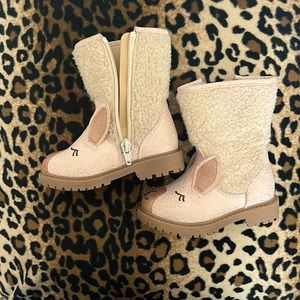 Light Pink Llama zipper boots